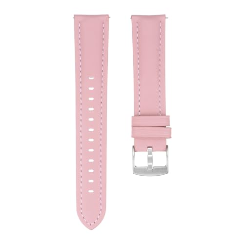 QUARKZMAN Leder Uhrenarmband 20mm Breite Schnellverschluss Flexibel Passend Atmungsaktiv Vintage Leder Uhrenarmband mit Federsteg für die meisten Herren Damen Uhren Smartwatches, Pink von QUARKZMAN