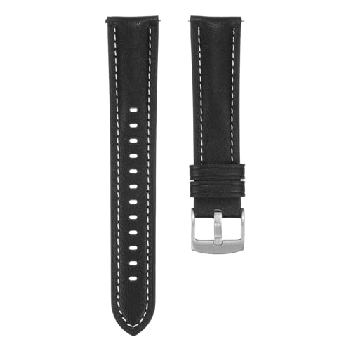 QUARKZMAN Leder Uhrenarmband 20mm Breite Schnellverschluss Flexibel Passend Atmungsaktiv Vintage Leder Uhrenarmband mit Federsteg für die meisten Herren Damen Uhren Smartwatches, Schwarz von QUARKZMAN