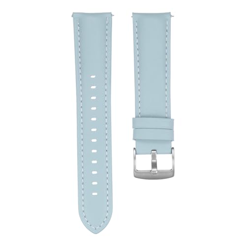 QUARKZMAN Leder Uhrenarmband 22mm Breite Schnellverschluss Flexibel Passend Atmungsaktiv Vintage Leder Uhrenarmband mit Federsteg für die meisten Herren Damen Aquamarinblau von QUARKZMAN