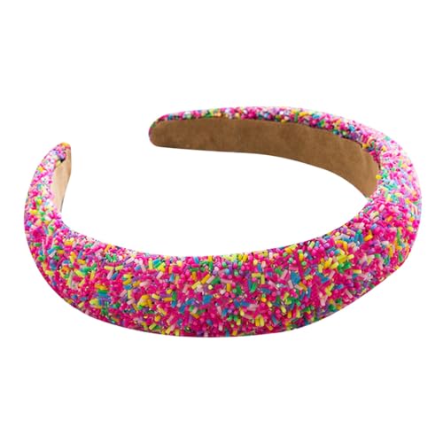 Knoten Glitzer Stirnband Weiches Stirnband Bar Bühne Singen Tanz Party Stirnband Glitzer Haarschmuck für Frauen und Mädchen Dünnes Stirnband (Hot Pink, One Size) von QUINTRA