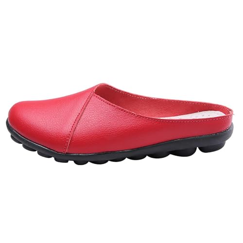 QUINTRA Damen Casual Keilschuhe Geschlossene Zehe Anti-Rutsch-Slip-On-Slides-Schuhe Sommer Outdoor Walking Wanderschuhe (Red, 39) von QUINTRA