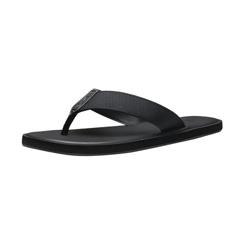 QUINTRA Gestreifte Herren Flip Flops Leichte Sommer Rutschfeste Zehenstegsandalen Bequeme Indoor Outdoor Hausschuhe (Black, 40) von QUINTRA