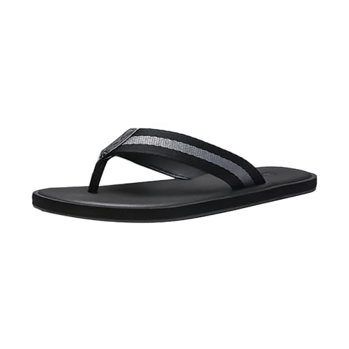 QUINTRA Gestreifte Herren Flip Flops Leichte Sommer Rutschfeste Zehenstegsandalen Bequeme Indoor Outdoor Hausschuhe (Silver, 45) von QUINTRA