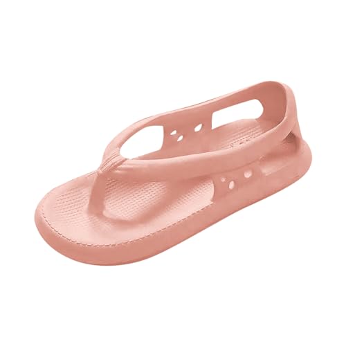 QUINTRA Herren Herren Wolke Flache Tanga Sandalen Ausschnitte Atmungsaktive Bequeme Sohle Slip On Sandale Dressy Sommer Strandschuhe (Pink, 36) von QUINTRA