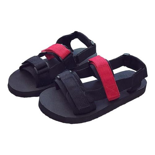 QUINTRA Leichte Herren Sommer Sport Sandalen Offene Zehe Anti-Rutsch Farbblock Casual Outdoor Walking Wanderschuhe (Red, 38) von QUINTRA