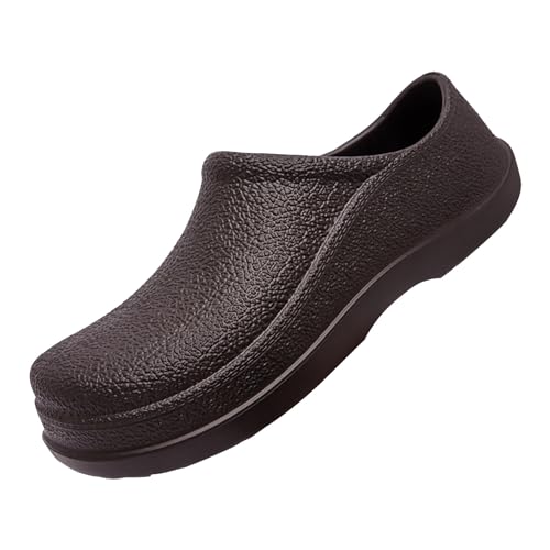 QUINTRA Wasserdichter Herren Gartenschuh Outdoor Slip-On Regenschuhe Weiche Gummi Regenschuhe Lässige Wanderschuhe (Brown, 41) von QUINTRA