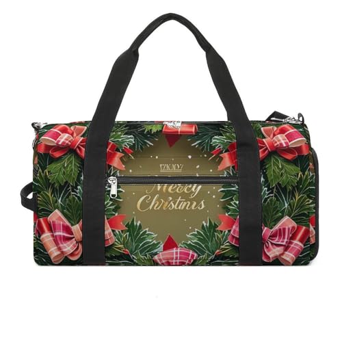 The Ribbon on The Christmas Wreath Gym Bag Sport Gym Tote Bag Lightweight Duffle Bag Carry On Weekender Bags for Women Men, White, One Size, weiß, Einheitsgröße The Ribbon on The Christmas Wreath Gym Bag Sport Gym Tote Bag Lightweight Duffle Bag Carry On Weekender Bags for Women Men, White, One Size, weiß, Einheitsgröße von QWJKM