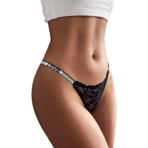 3 STÜCK Frauen Sexy Spitzenslips Höschen Häkeln Lace Up Panty Tangas G String Dessous Unterwäsche Unterwäsche Aufbewahrungsbox Herren Slip Damen Schwarz Spitze Sexy Miederhose Damen Mit Langem Bein von QWUVEDS