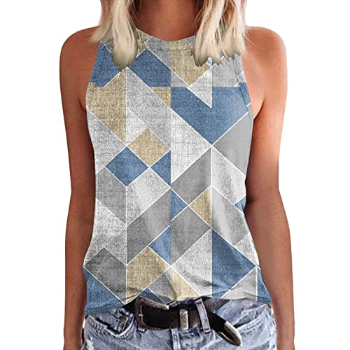 Grafik-Tanktops für Damen, Sommer, locker, ärmellos, Mode, Bedruckt, Rundhals-T-Shirts Top Schwarz Sexy T Shirt Damen Kurzarm Mit Druck Damen T-Shirt Locker Personalshop Lashirt Damen Ärmellos von QWUVEDS