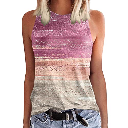 Grafik-Tanktops für Damen, Sommer, locker, ärmellos, Mode, Bedruckt, Rundhals-T-Shirts Top Schwarz Sexy T Shirt Damen Kurzarm Mit Druck Damen T-Shirt Locker Personalshop Lashirt Damen Ärmellos von QWUVEDS