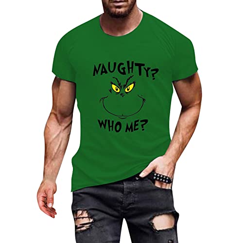 Grinch Christmas Tshirt Weihnachts t-Shirt Herren t-Shirts+für+Herren t-Shirt Herren Rundhals t-Shirt Herren lustig Grinch Sports Wear Tshirt Herren Tshirt Sommer Sport t-Shirt Herren Langarm von QWUVEDS