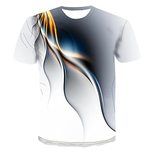 Herren 3D Neuheit T-Shirts Männer Grafik Lustige T-Shirts 3D Gedruckt Rundhalsausschnitt Kurzarm Sommer Lässige T-Shirts Blusenoberteile Herrenhose Kurz von QWUVEDS