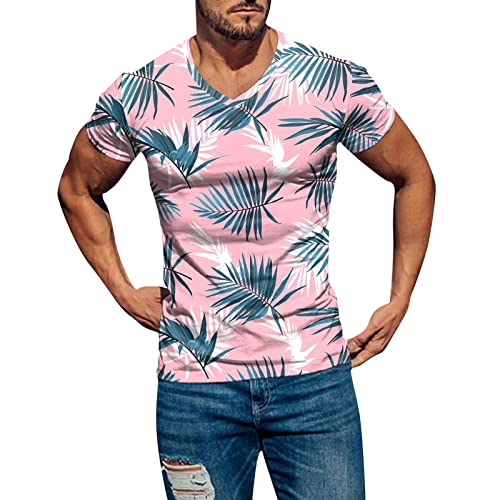 Kurzärmliges T-Shirt für Herren, Frühling und Sommer, Freizeit, schmal, weich, leicht, mit V-Ausschnitt Männer Hemden Langarm von QWUVEDS