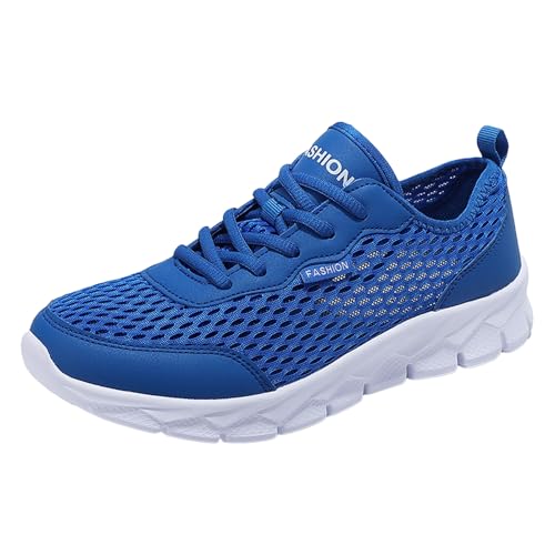 Männer Sommer Leichte Atmungsaktive Mesh Schuhe Laufschuhe Mesh Schuhe Schnüren Große Größe Casual Turnschuhe Herren Schuhe 43 Herren Laufschuhe Herren Sportschuhe Herren Joggingschuhe (Blue, 44) von QWUVEDS