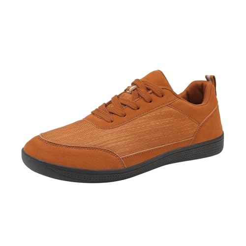 Paare Reine Farbe Schnüren Runden Casual Schuhe männer Frauen Fliegenden Stoff Atmungsaktive Breiten Sport Schuhe Schuhe Damen (Brown, 38) von QWUVEDS