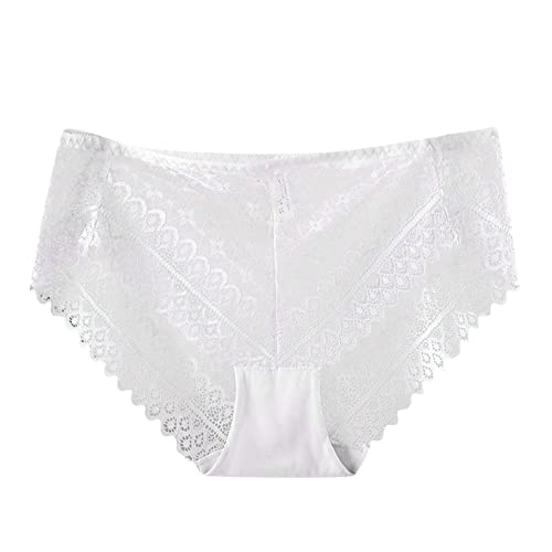 QWUVEDS Bequeme, verspielte Damenunterwäsche mit hoher Taille und ausgehöhlter sexy Unterwäsche Baumwollunterhose Retro-Panty Lange Unterhose von QWUVEDS