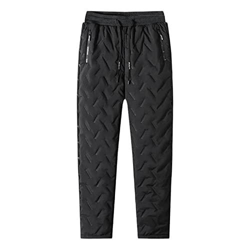 QWUVEDS Fleece gefütterte Jogginghose für Herren, Winter, warme Fuzzy-Leggings, Jogger, strapazierfähige, aktive Laufhose Cargohose Kariert von QWUVEDS