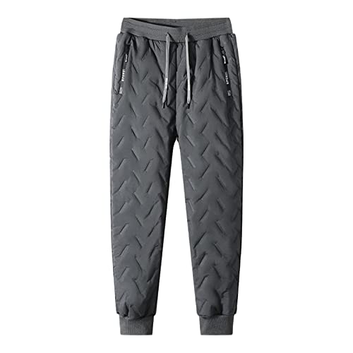 QWUVEDS Fleece gefütterte Jogginghose für Herren, Winter, warme Fuzzy-Leggings, Jogger, strapazierfähige, aktive Laufhose Cargohose Kariert von QWUVEDS