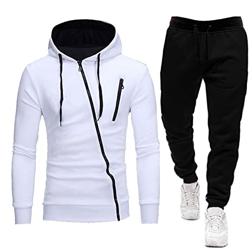 QWUVEDS Männer Casual Sweatshirt Jogginghose Set Langarm Mode Hoodie Hosenanzug 2 Stück Outfits Handschuhe Herren von QWUVEDS