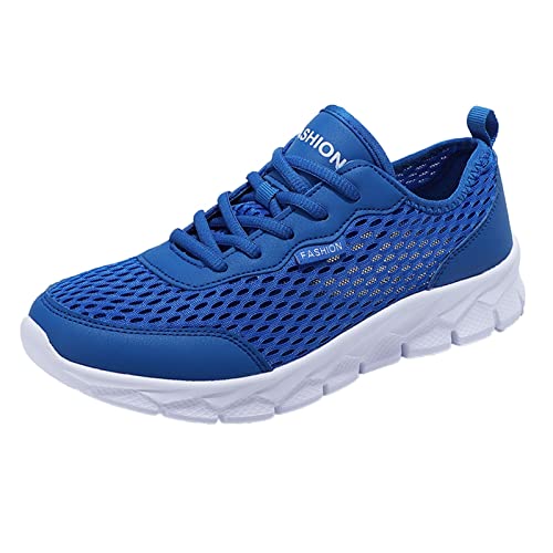 QWUVEDS Mode Sommer Herren Mesh-Atmungsaktiv komfortabler Leichtgewicht Schuhe Herren Original Sportschuhe Herren Sommerschuhe Herren Joggingschuhe Herren (Blue, 44) von QWUVEDS