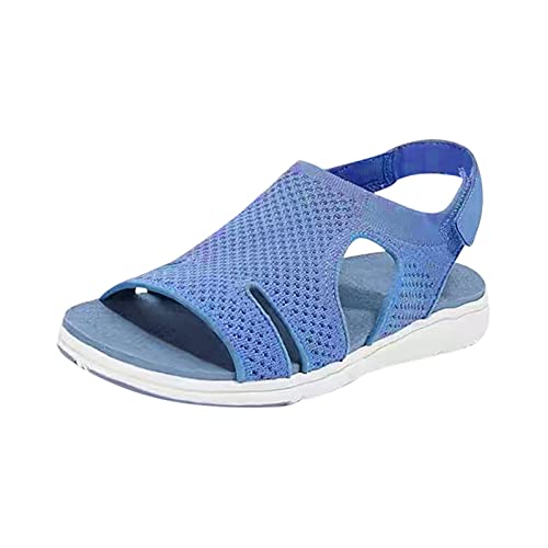 QWUVEDS Mode beiläufige Geliebte Schuhe Hausschuhe atmungsaktive paar Schuhe Freizeit Frauen Sandalen Socken Schuhe Damen Damen Hausschuhe Sommer Freizeitschuhe Damen (Blue, 45) von QWUVEDS