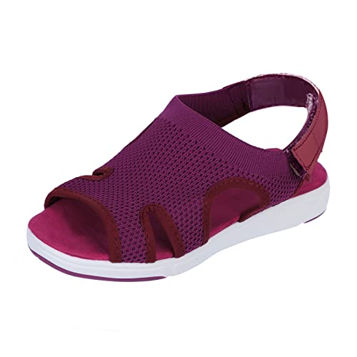 QWUVEDS Mode beiläufige Geliebte Schuhe Hausschuhe atmungsaktive paar Schuhe Freizeit Frauen Sandalen Socken Schuhe Damen Damen Hausschuhe Sommer Freizeitschuhe Damen (Purple, 44) von QWUVEDS