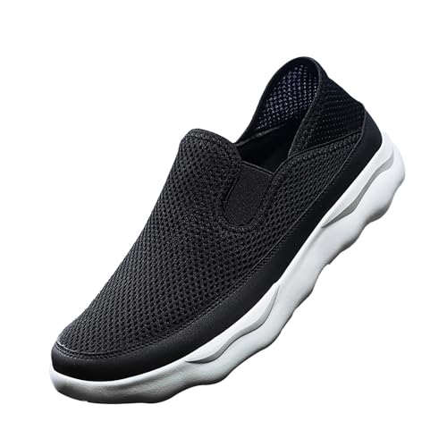 QWUVEDS Neuer Herren-Hohl-Atmungsaktiver Mesh-Casual-Sommer-Mode-Sportschuh Jogging Schuhe Herren 45 (White, 43) von QWUVEDS