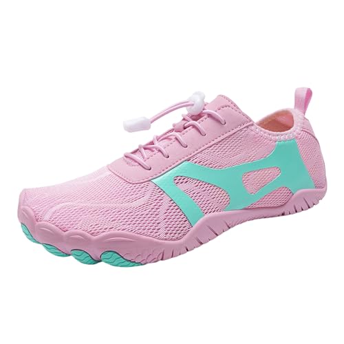 QWUVEDS Paar Sportschuhe Outdoor Waten rutschfeste Strandschuhe Tauchschuhe Schwimmen Reiten Fitness Plus Größe Fünf-Finger-Schuhe Herren Schuhe 43 Sneaker (Pink, 37) von QWUVEDS