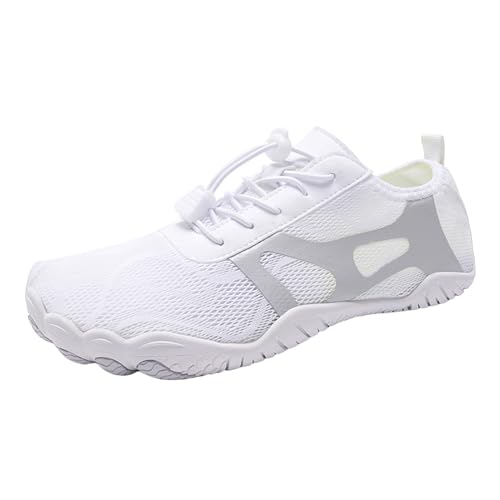 QWUVEDS Paar Sportschuhe Outdoor Waten rutschfeste Strandschuhe Tauchschuhe Schwimmen Reiten Fitness Plus Größe Fünf-Finger-Schuhe Herren Schuhe 43 Sneaker (White, 37) von QWUVEDS