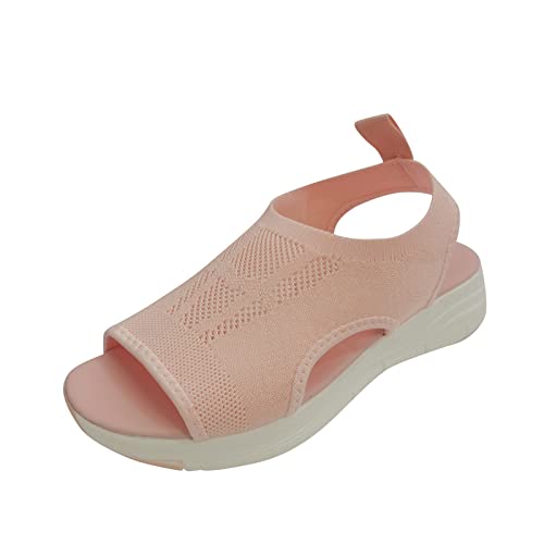 QWUVEDS Sandalen Frauen -Schuhe für Frauen Sommer beiläufige Mouth Plattform Sandalen für Frauen Damenschuhe Absatz (Pink, 40) von QWUVEDS