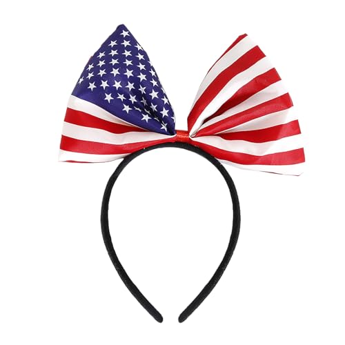 US Independence Day Haarschleifen Haarschmuck für Kinder Erwachsene Festivals Partydekorationen Schleife Herz Modellierung Foto Requisiten Dünnes Stirnband Herren (N, One Size) von QWUVEDS