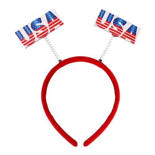 US Independence Day Haarschleifen Haarschmuck für Kinder Erwachsene Festivals Partydekorationen Schleife Herz Modellierung Foto Requisiten Dünnes Stirnband Herren (Q, One Size) von QWUVEDS