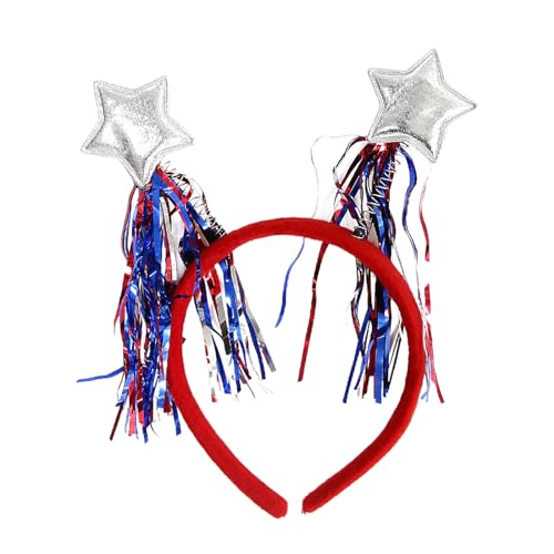 US-Unabhängigkeitstag-Haarbänder, Haarschmuck für Kinder Erwachsene, Festival-Party-Dekorationen, Sternmodellierung, Atmosphäre, Foto-Requisiten Basketball Ring Mini (Silver, One Size) von QWUVEDS