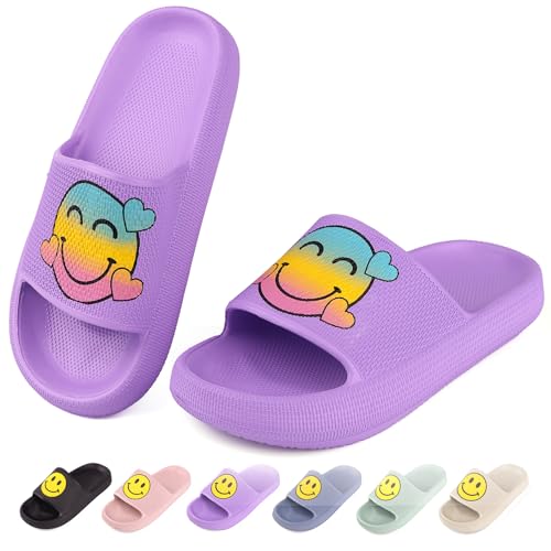 Kinder Badelatschen Mädchen Badeschlappen Sommer Dusch Badeschuhe rutschfest Sandalen Hausschuhe Jungen Badeschlappen Strand Sandalen Pool Violett EU30 von QZCEO