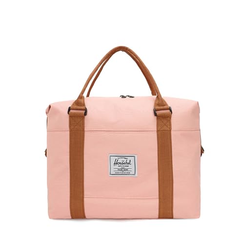 Reisetasche Damen,Faltbare Sporttasche,Gepäcktaschen Aufbewahrungstasche Trage-Tasche Großer Kapazität wasserdichte Oxford-Stoff-Reisetasche,Weekender-Tasche (Rosabraun) von QZYGWCS