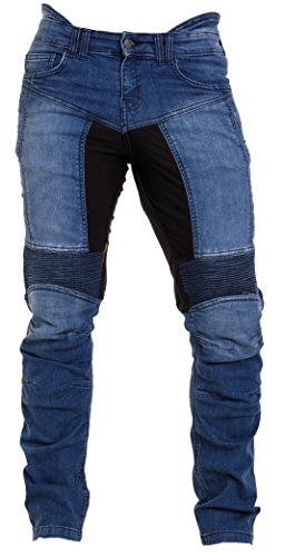 Qaswa Herren Motorradhose Jeans Motorrad Hose Motorradrüstung Schutzauskleidung Motorcycle Biker Pants, 32W / 30L, Blau von Qaswa