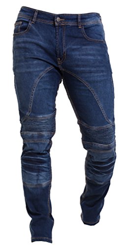 Qaswa Herren Motorradhose Jeans Motorrad Hose Motorradrüstung Schutzauskleidung Motorcycle Biker Pants, Blue, 36W / 30L von Qaswa