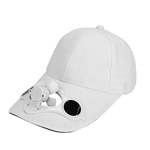 Basecap Damen Herren Ventilator Kühler Kappe Lüfter Cap Baumwolle Sonnenhut Outdoor Snapback Cap Verstellbar Sommerhut Sonnenschutz Solar Sonnenenergie Hut für Wandern Radfahren Sport Reise Freizeit von Qchomee