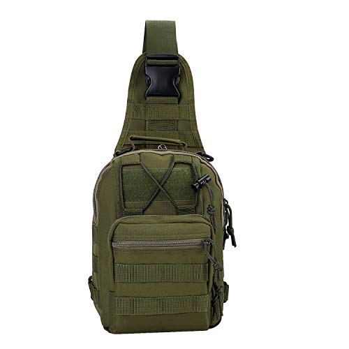 Brusttasche Taktisch Schultertasche Herren Damen Sport Militärisch Military Chest Pack Slingrucksack Crossbody Bag Wasserdicht Umhängetasche mit Verstellbar Schultergurt für Reise Wandern Outdoor von Qchomee