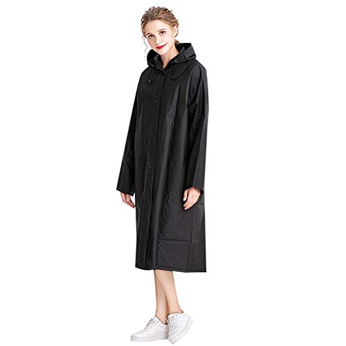 Regenponcho Wasserdicht EVA Regencape mit Kapuze Regenjacke Tragbarer Regenmantel Wandern Camping Poncho Atmungsaktiv Regenbekleidung Wiederverwendbar Regenschutz Regen Zubehör für Herren Damen von Qchomee