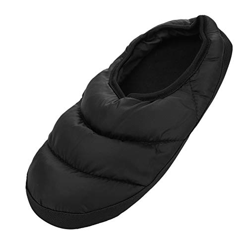 Unisex Daunenschuhe Anti Rutsch Hausschuhe Damen Herren Winter Pantoffeln Leicht Weich Winterhausschuhe Indoor Outdoor Warm Schuhe Geschlossen Slipper Warmfutter Wärmeschuhe (Schwarz, Numeric_38) von Qchomee