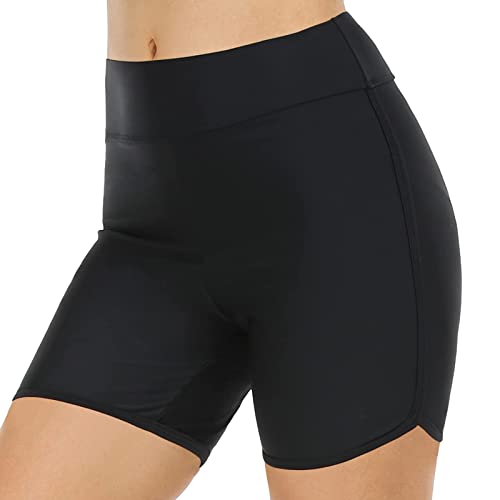 Qersh Damen Bikini Badehose Mit Hoher Taille Damen Badeshorts Bikinihose Schwimmshorts Boardshorts Hotpants Schwarze Badehose Strandhose Grosse Grössen für Frauen Schwimmen von Qersh