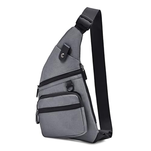 Schultertasche, Diebstahlschutz, Umhängetasche, Brust- und Schulterrucksack, schmale persönliche Tasche, Reise-Gürteltasche für Damen und Herren, GRAU, 13.4"H x 8.3"L x 0.79"W, Casual von Qidelong