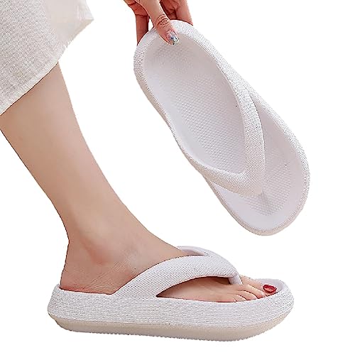 Damen-Flop-Hausschuhe | EVA Damen Hausschuhe für die Dusche mit dicker Sohle - Ergonomische, leichte, rutschfeste Slipper für Garten, Spa, Badezimmer, Fitnessstudio, Strand, Schlafsaal, Qihuyi von Qihuyi