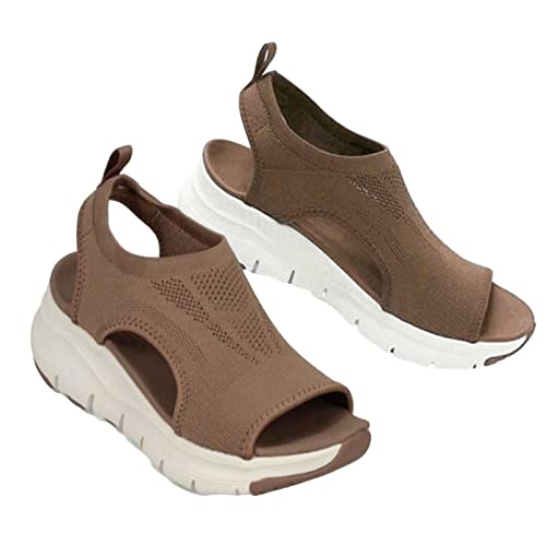 Qihuyi Orthopädische Sportsandalen für Damen, Orthopädische Slide-Sportsandalen - Espadrilles, offene Zehen, Keile, hohe Absätze, Strandsandalen, Damen-Wandersandalen von Qihuyi