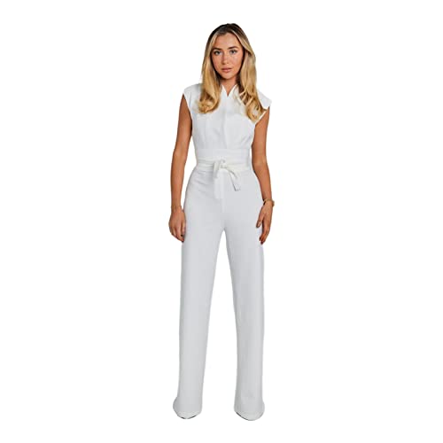 Qihuyi Overallhose Damen,Jumpsuits mit weitem Bein - Sommer-Schlankheits-Overalls mit weitem Bein für Firmenbankett von Qihuyi