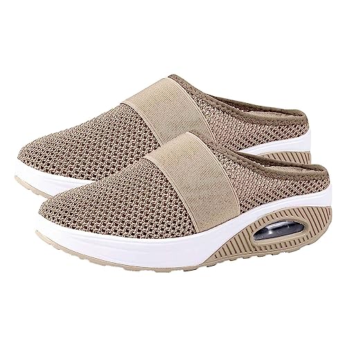 Slip-On-Schuh für Damen, Orthopädische Schuhe Damen, Luftkissen-Wanderschuhe Mesh-Sneaker,Bequeme Sandalen, atmungsaktive Luftkissen-Plattform, rutschfeste modische Sneakers für Damen und Herren von Qihuyi