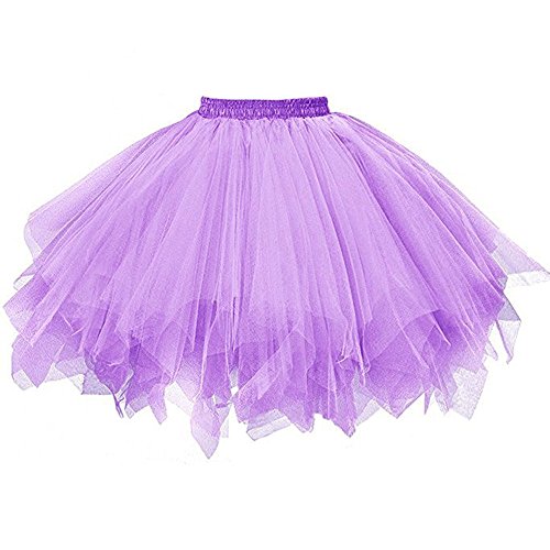 Tütü Damen Röcke Tüllrock 80er Ballett Tütü Skirt Tanzröcke Karneval Kostüm Minirock Petticoat Tanzkleid Dehnbaren Ballettrock für Party 50er Tütü Rock Rockabilly Unterrock für Frauen und Mädchen von QinMMSPORTS