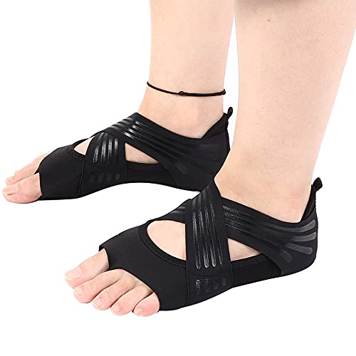 Qinlorgon Anti-Rutsch-Yoga-Schuhe, Yoga-Schuhe Frauen Mädchen Weiche Sohle Anti-Rutsch-Profi Indoor Elastic Yoga-Schuhe(39/40-Schwarz) von Qinlorgo