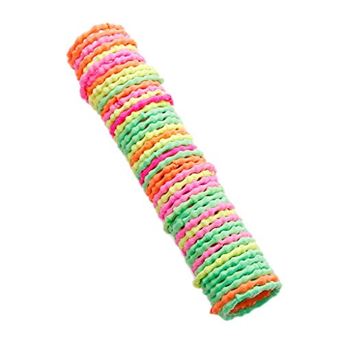 Qixiu 50 Stück 3 cm Gummi Band Banden Haare bunte Haare Zubehör Stirnbänder Mädchen Kinder (D, One Size) von Qixiu